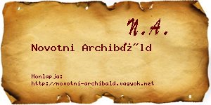 Novotni Archibáld névjegykártya
